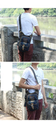 Blue Denim Mens Casual Small Side Bag Vertical Messenger Bags Jean Courier Bag For Men