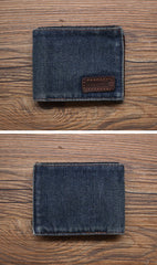 Black Denim Wallet Denim Mens Slim billfold Wallet Denim Bifold Wallets For Men