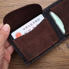 Blue Denim Wallet Denim Mens Slim billfold Wallet Denim Bifold Wallets For Men