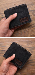 Blue Denim Wallet Denim Mens Slim billfold Wallet Denim Bifold Wallets For Men