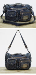 Blue Denim Mens Womens Side Bag Handbag Blue Jean Messenger Bag For Women