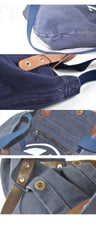 Blue Fashion Canvas Mens Womens Tote Handbag Messenger Bags Green Shoulder Tote Bag For Men and Women - imessengerbags