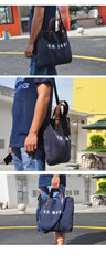 Blue Fashion Canvas Mens Womens Tote Handbag Messenger Bags Green Shoulder Tote Bag For Men and Women - imessengerbags