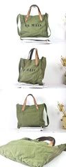 Blue Fashion Canvas Mens Womens Tote Handbag Messenger Bags Green Shoulder Tote Bag For Men and Women - imessengerbags