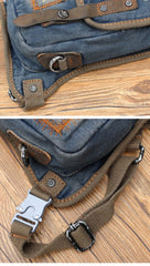 Blue Jean Canvas Mens Biker Waist Bag DropLeg Bag Belt Pouch Small Messenger Bag For Men - imessengerbags