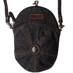 Unique Denim Cap Mini Shoulder Bags Belt Pouch Denim Cap Vintage Phone Messenger Bag