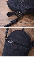 Unique Denim Cap Mini Shoulder Bags Belt Pouch Denim Cap Vintage Phone Messenger Bag