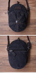 Unique Denim Cap Mini Shoulder Bags Belt Pouch Denim Cap Vintage Phone Messenger Bag