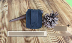 Mens Black Leather Classic Zippo Lighter Handmade Case Zippo Lighter Holder with Belt Loop - imessengerbags