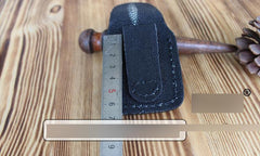 Mens Black Leather Classic Zippo Lighter Handmade Case Zippo Lighter Holder with Belt Loop - imessengerbags