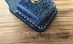 Handmade Mens Blue Leather Classic Zippo Lighter Case Belt Zippo Lighter Holder with Belt Loop - imessengerbags