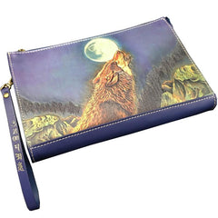 Black Handmade Tooled Leather Tiger Clutch Wallet Wristlet Bag Clutch Purse For Men - imessengerbags