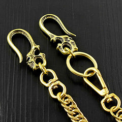 Brass Cool Pants Chain Motorcycle Biker Wallet Chain Gold Long Wallet Chain For Men - imessengerbags