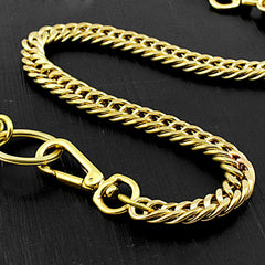 Brass Cool Pants Chain Motorcycle Biker Wallet Chain Gold Long Wallet Chain For Men - imessengerbags