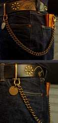 Cool Brass Mens Biker Wallet Chain Gold Wallet Chain Pants Chain For Men - imessengerbags