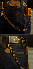 Cool Brass Mens Biker Wallet Chain Gold Wallet Chain Pants Chain For Men