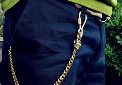 Badass Brass Copper Skull Mens Pants Chain Biker Wallet Chain 18‘â€?Jeans Chain Jean Chain For Men - imessengerbags