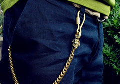 Badass Brass Copper Skull Mens Pants Chain Biker Wallet Chain 18‘â€?Jeans Chain Jean Chain For Men