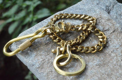 Badass Brass Copper Skull Mens Pants Chain Biker Wallet Chain 18‘â€?Jeans Chain Jean Chain For Men - imessengerbags
