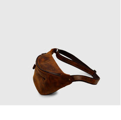 Vitnage Brown Leather crossbody fanny pack for men
