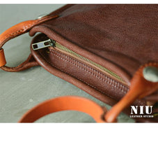 Casual Coffee Leather Men Vertical Side Bag Green Small Messenger Bag Camouflage Courier Bag For Men - imessengerbags