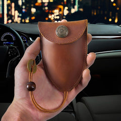 Brown Leather Draw Men and Women's Key Wallet Black Key Case Car Car Key Holder For Men