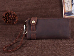 Cool Leather Long Biker Wallet for Men Bifold Biker Chain Wallet Long Chain Wallet For Men - imessengerbags