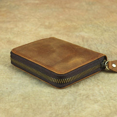 Brown Leather Men Billfold Wallet Leather Black Vertical Bifold Wallet with Coin Pockets For Men
