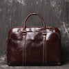 Brown Leather Mens Business 15.6 inches Laptop Work Briefcase Handbag Briefcase Business Bags For Men