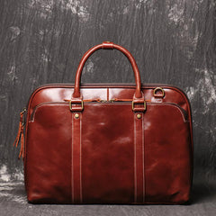 Brown Leather Mens Business 15.6 inches Laptop Work Briefcase Handbag Briefcase Business Bags For Men