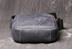 Brown Leather Vertical Messenger Bag Men's Small Side Bag Mini Phone Bag Courier Bag For Men - imessengerbags
