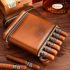 Best Leather&Cedar Mens 6pcs Cigar Cases Leather Cigar Cases for Men