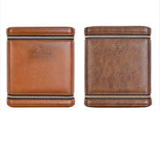 Brown Leather&Cedar Mens 6pcs Cigar Case Leather Cigar Cases for Men