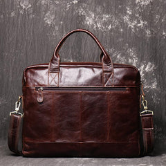 Brown Oiled Leather Men's Brown Professional Briefcase 15‘’ Laptop Handbag Business Bag For Men