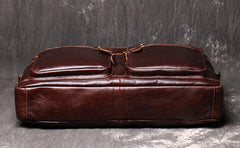 Brown Oiled Leather Men's Brown Professional Briefcase 15‘’ Laptop Handbag Business Bag For Men - imessengerbags