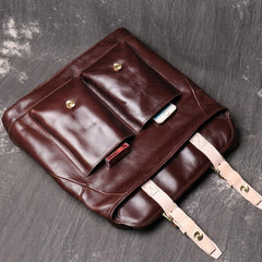 Brown Leather Men Satchel Side Bag Messenger Bag Black Courier Bag For Men