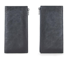Vintage Brown Long Wallet Leather Mens Bifold Long Wallet Slim Long Wallet For Men - imessengerbags
