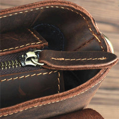 Brown Leather Men's Professional Briefcase 14‘’ Laptop Handbag Business Bag For Men - imessengerbags