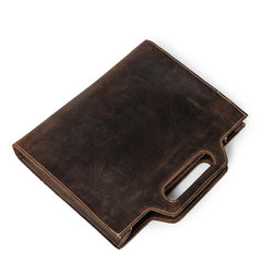 Brown Leather Men's Simple Professional Briefcase 13‘’ Laptop Handbag Business Bag For Men - imessengerbags