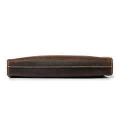 Brown Leather Men's Simple Professional Briefcase 13‘’ Laptop Handbag Business Bag For Men - imessengerbags