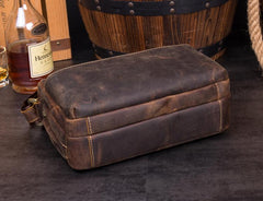 Casual Coffee Leather 10 inches Small Courier Bag Messenger Bags Postman Bags for Men - imessengerbags