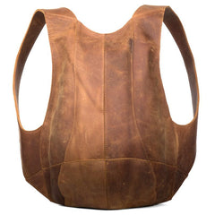 Cool Brown Leather Mens 13 inches Sport Backpack School Backpack Travel Backpack for Men - imessengerbags