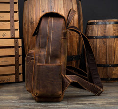 Brown Casual Mens Leather 15inches Computer Backpacks Black Travel Backpack College Backpacks for men - imessengerbags