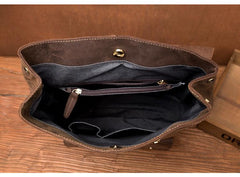 Casual Brown Mens Leather 15-inch Large Backpack Travel Backpacks Computer Backpacks for men - imessengerbags
