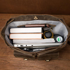 Brown Casual Mens Leather 15-inch Large Backpack Black Travel Backpacks School Backpacks for men - imessengerbags