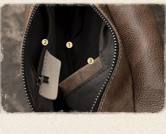 Brown Cool LEATHER MENS Sling Bag One Shoulder Backpack Chest Bag For Men - imessengerbags