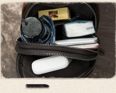 Brown Cool LEATHER MENS Sling Bag Chest Bag Khaki One Shoulder Bag For Men - imessengerbags