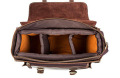 Brown Leather 13 inches SLR Camera Side Bag Messenger Bags HandBag for Men - imessengerbags