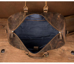 Brown Cool Leather 16 inches Weekender Bag Black Travel Shoulder Bags Duffle Bag for Men - imessengerbags