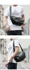 Brown Cool Leather Mens Saddle Messenger Bag Black Courier Bag Black Postman Bag For Men - imessengerbags